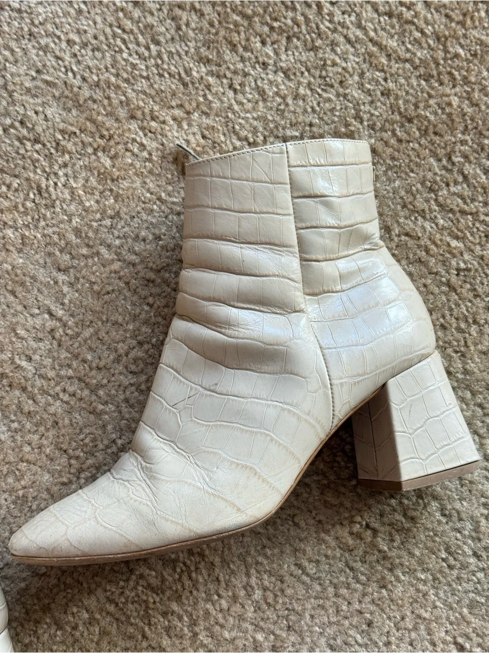 Ted Baker London Croc Embossed Leather Ankle Boots 38.5